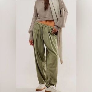 Free People To The Sky Parachute Pants In Ivy League Olive